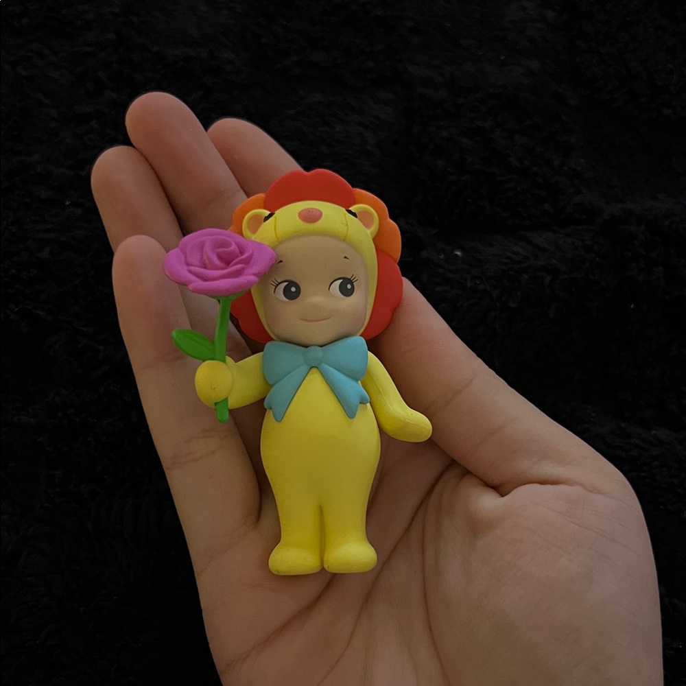 Adorable Yellow Lion Toy with Flower